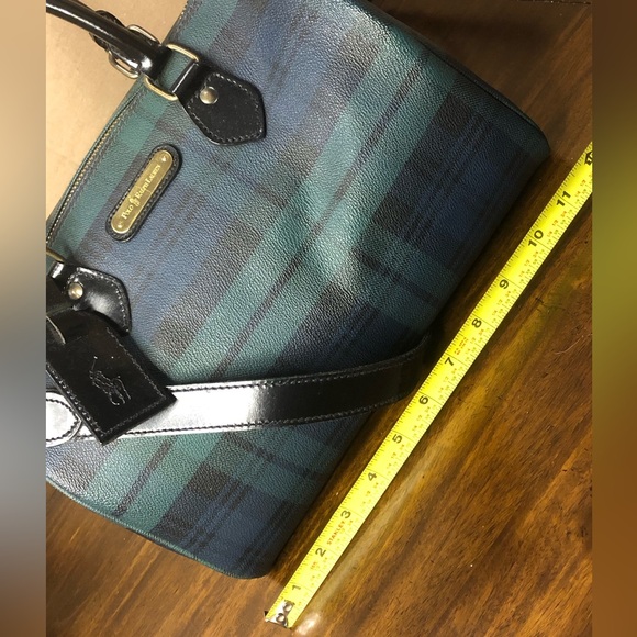 K RALPH LAUREN Black Watch Plaid Speedy Boston Overnight Travel Bag 30cm - Picture 13 of 17